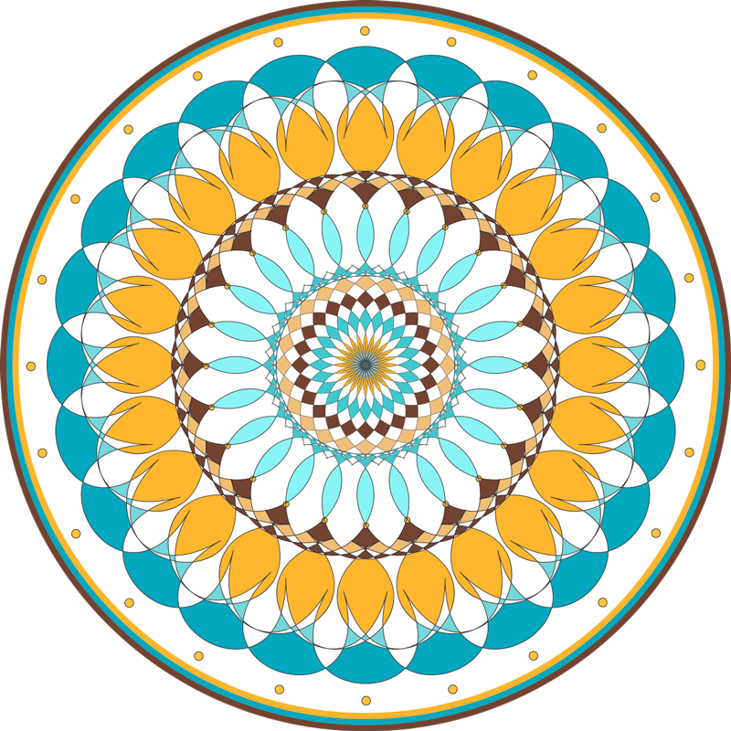 Vinyl tapijt mandala concentrische cirkels - TenStickers