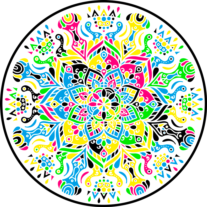 Vinyl tapijt mandala vibrante mandala - TenStickers