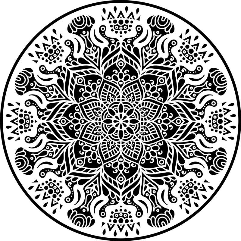 Vinyl tapijt mandala ingewikkeld mandala ontwerp - TenStickers
