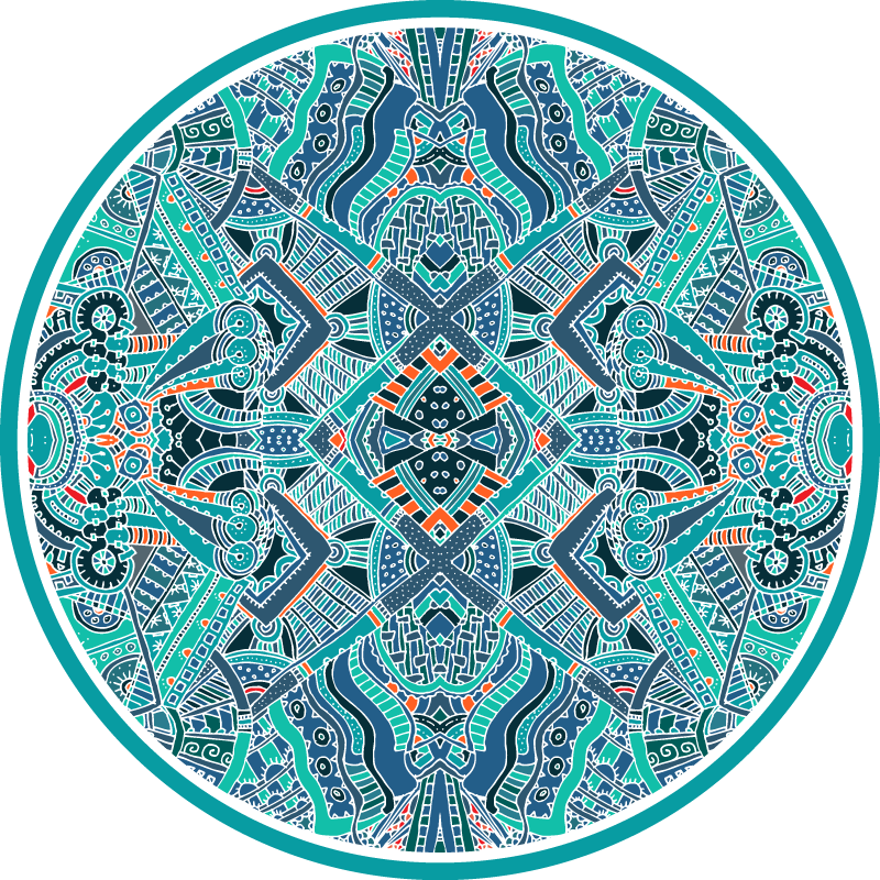 Vinyl tapijt mandala cirkelvormigheid - TenStickers