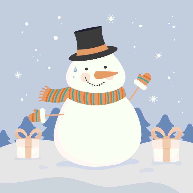 Sneeuwpopfeest vinyl tapijt kerstmis - TenStickers