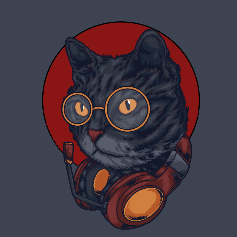 Astronaut katachtig dieren vinyl tapijt - TenStickers