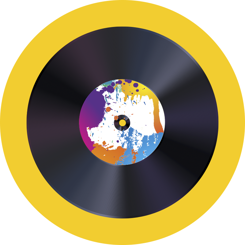 Abstracte splash-record vinyl tapijt met textuur - TenStickers