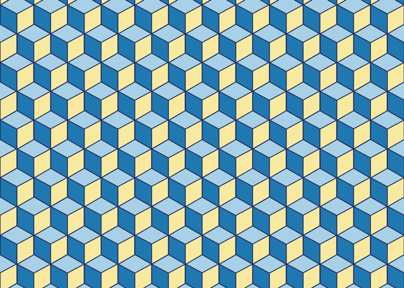 3D effect geometrisch vinyl vloerkleed keuken - TenStickers