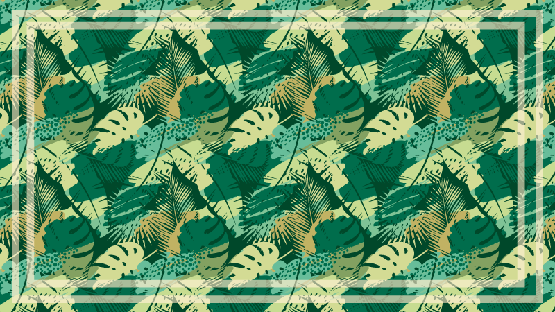 Tropische gebladertereeks vinyl tapijt bloemen en planten - TenStickers