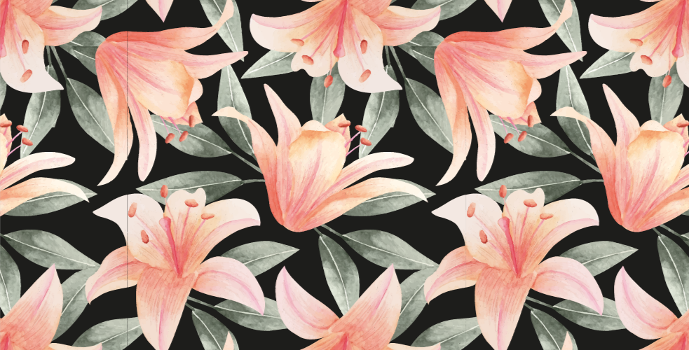 Bloemenbries beelden vinyl tapijt bloemen en planten - TenStickers