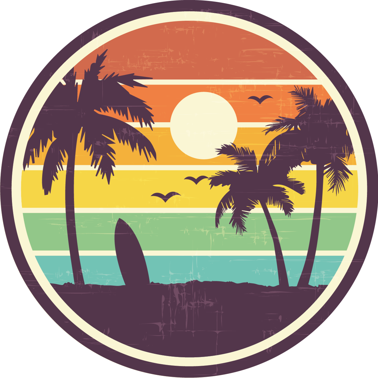 Vinyl tapijt natuur tropisch zonsondergang decor - TenStickers