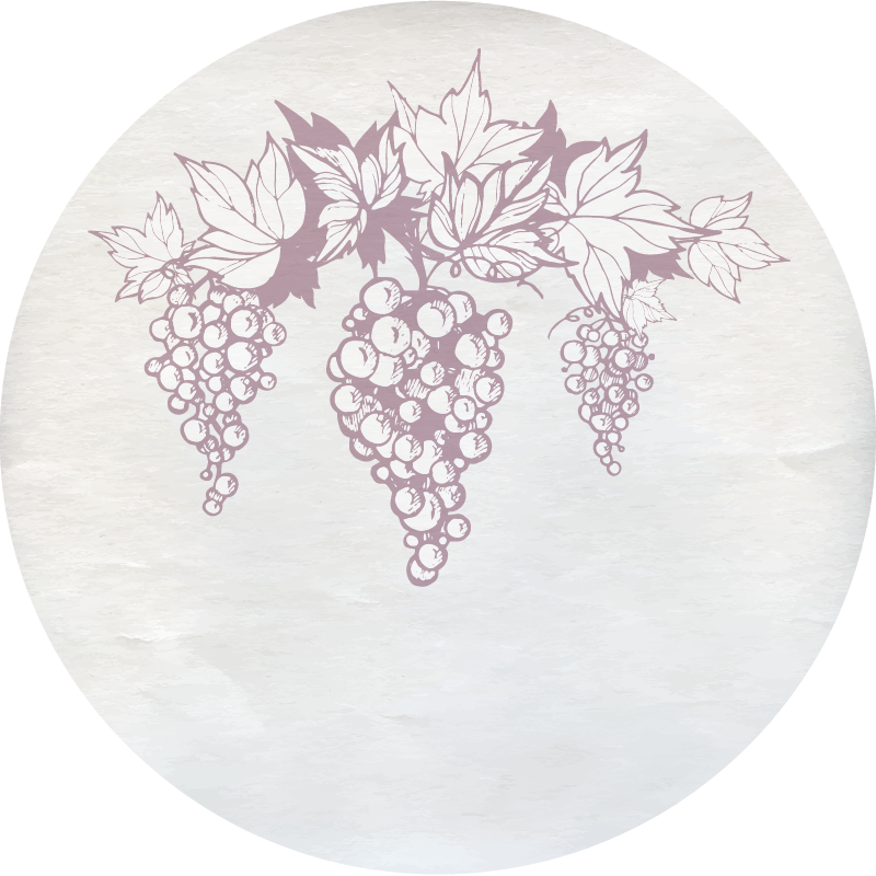 Druiven botanisch embleem vinyl tapijt bloemen en planten - TenStickers