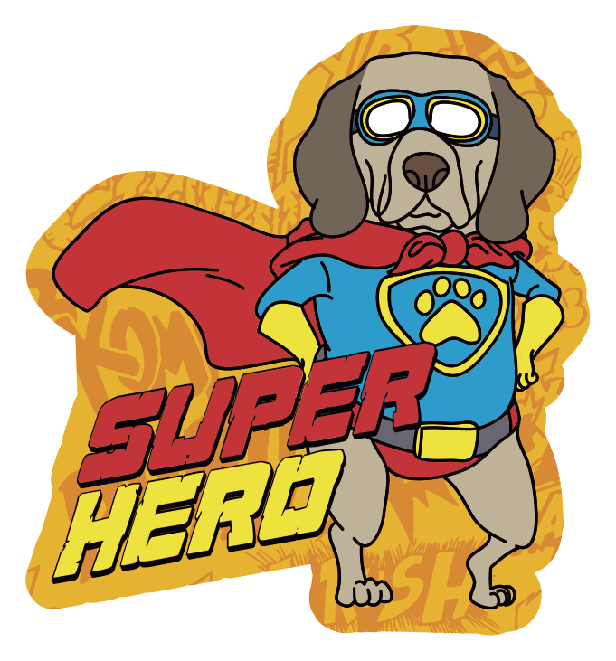 Superheld hond vinyl tapijt voor meer kinderen - TenStickers