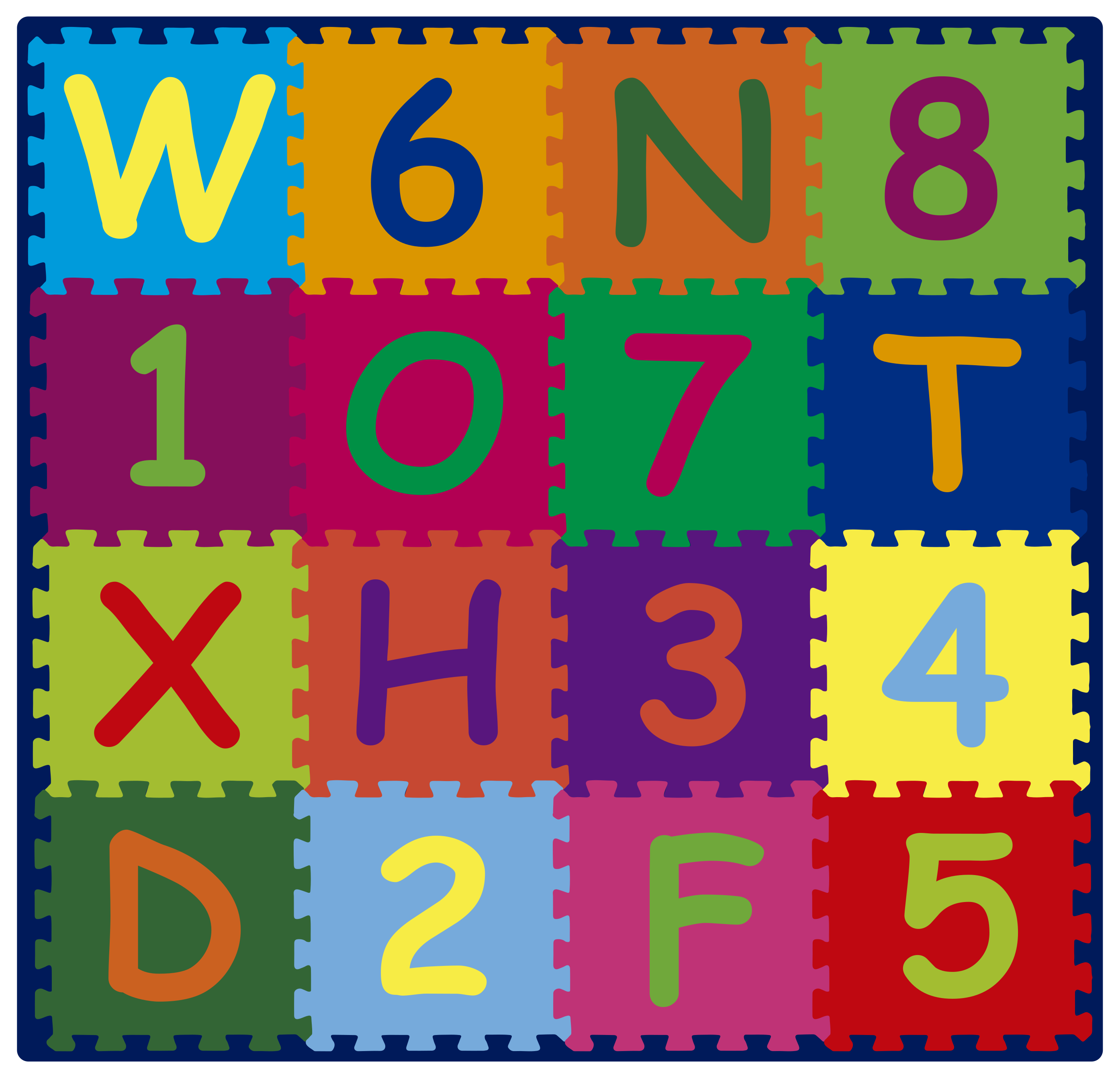 Vinyl tapijt alfabet puzzel alfabet - TenStickers