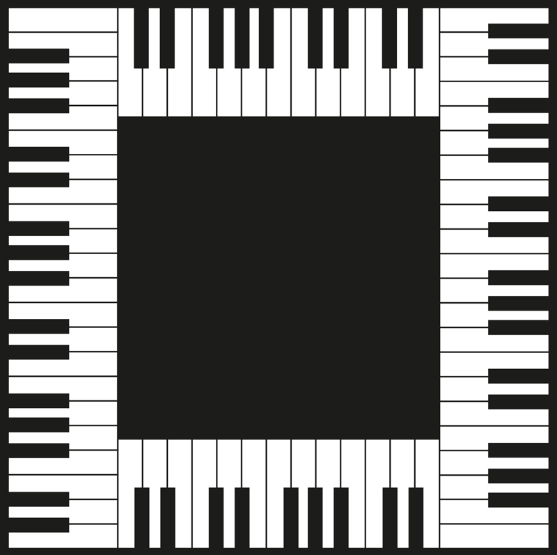 Pianotoetsenbordindeling vinyl tapijt spel - TenStickers