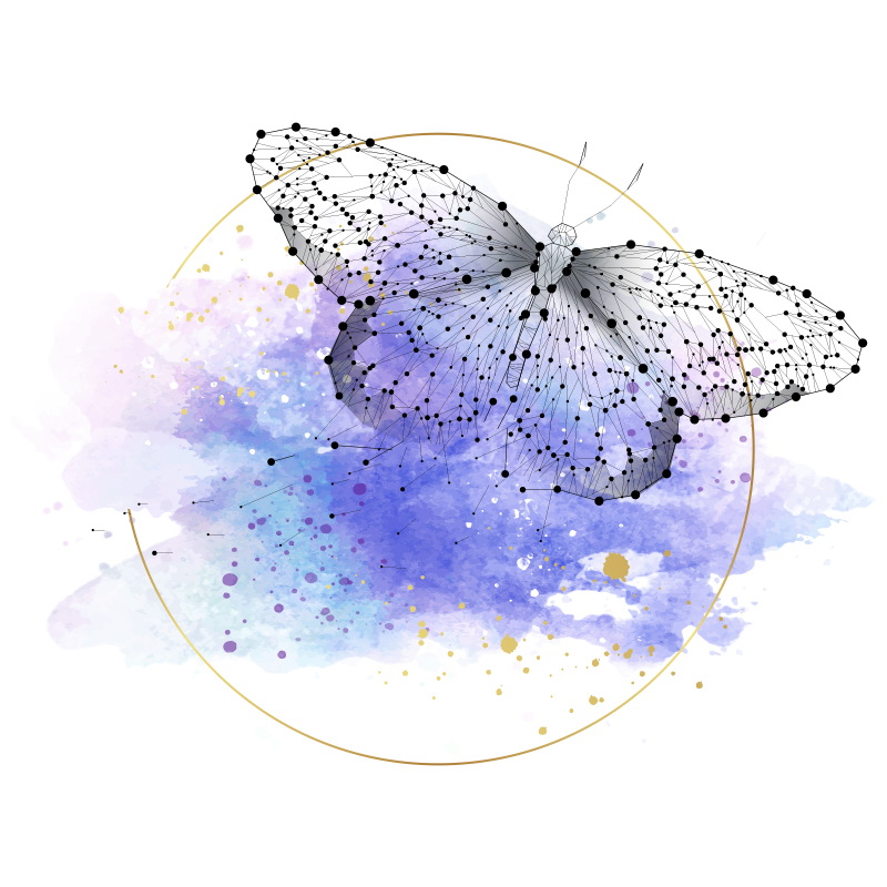 Vlinder aquarel vinyl tapijt bloemen en planten - TenStickers