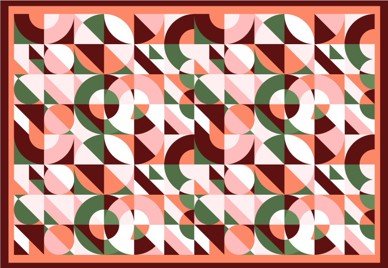 Geometrisch mozaïekmotief vinyl tapijt geometrisch - TenStickers