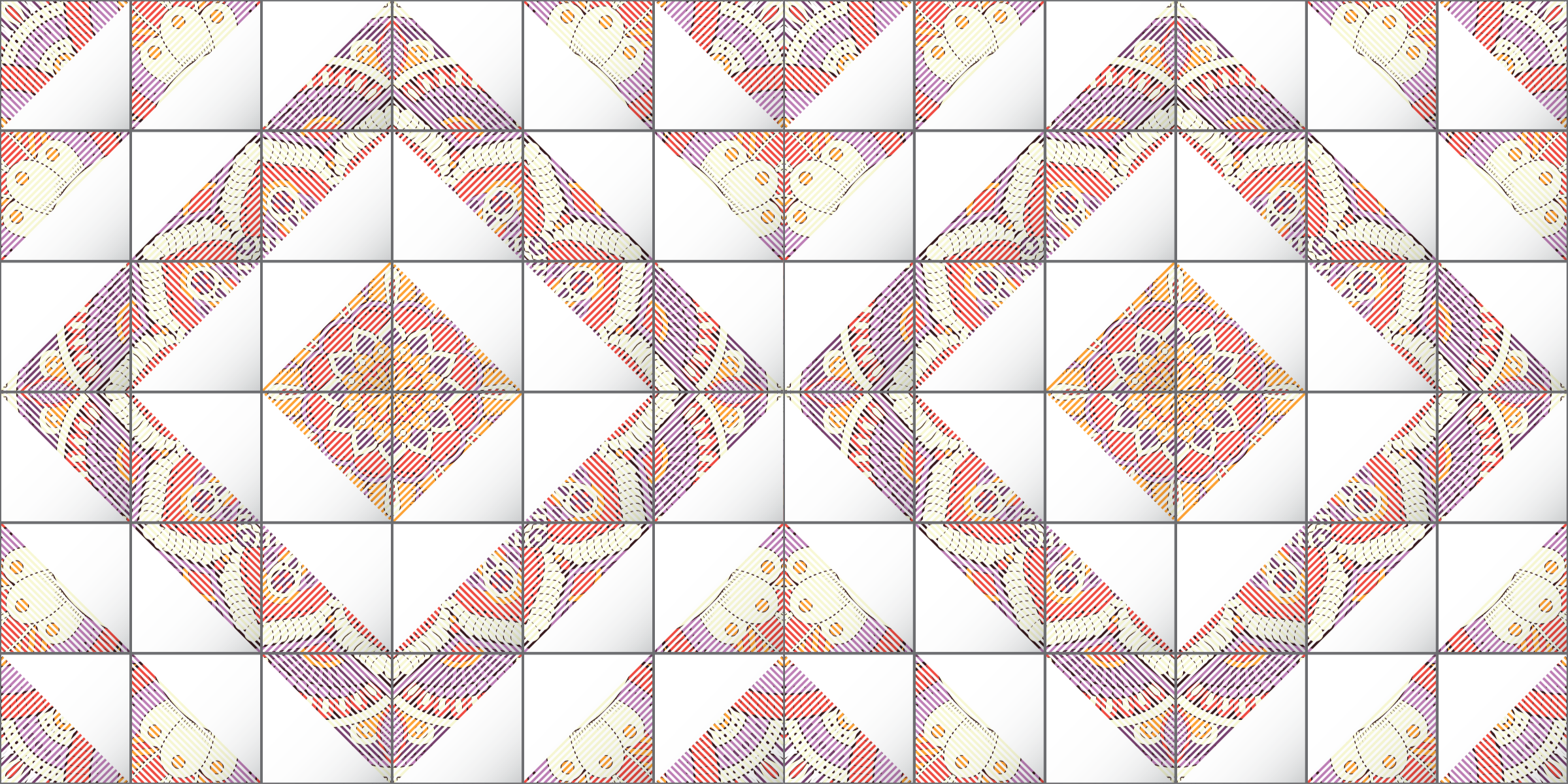 Mandala mozaïek vinyl tapijt tegels - TenStickers