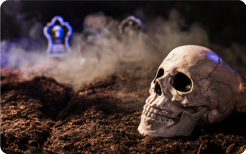 Griezelige schedel vinyl tapijt Halloween - TenStickers