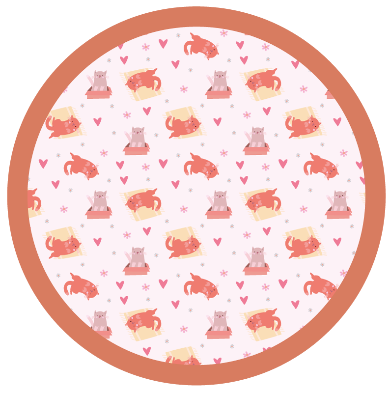 Speels kattenmotief vinyl tapijt baby - TenStickers