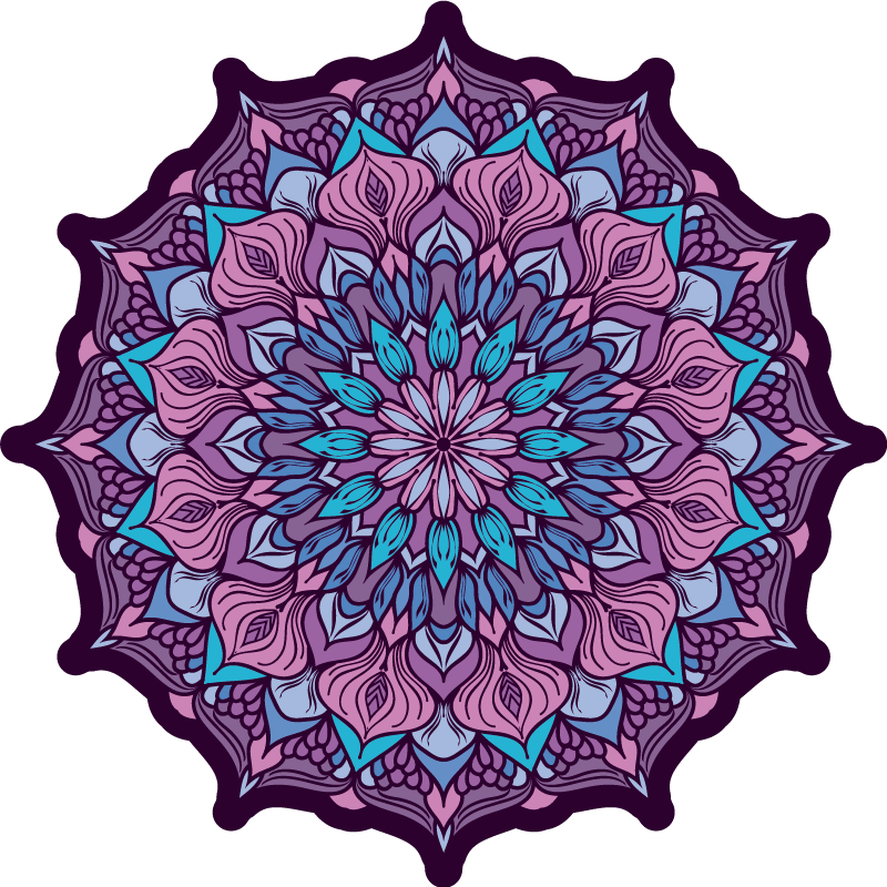 Vinyl tapijt mandala ingewikkeld mandala detail - TenStickers
