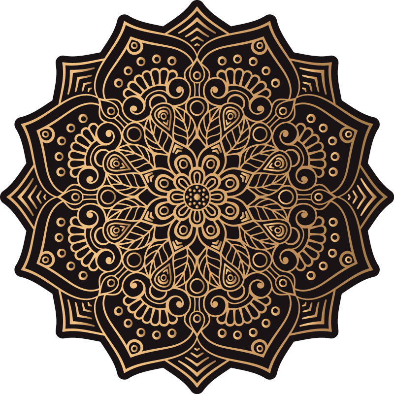 Vinyl tapijt mandala ingewikkelde mandala overlay - TenStickers