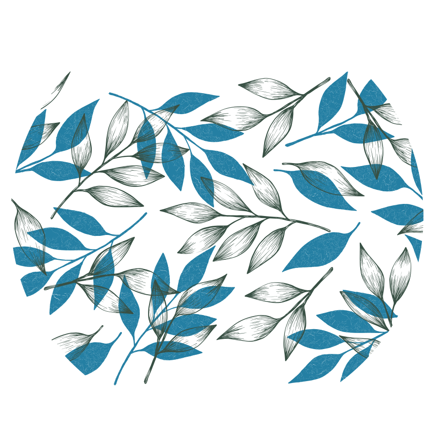 Botanische bladafdruk vinyl tapijt bloemen en planten - TenStickers