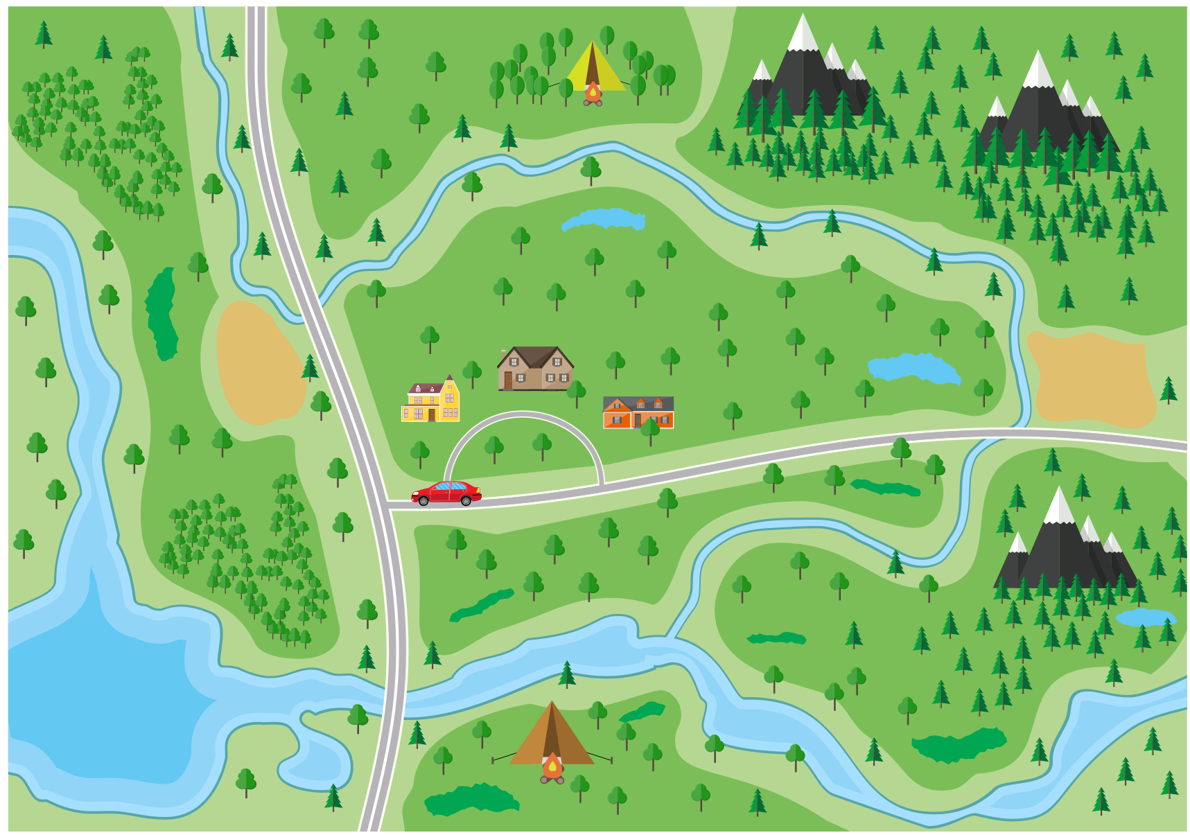 Interactieve speelweg vinyl tapijt snelweg - TenStickers