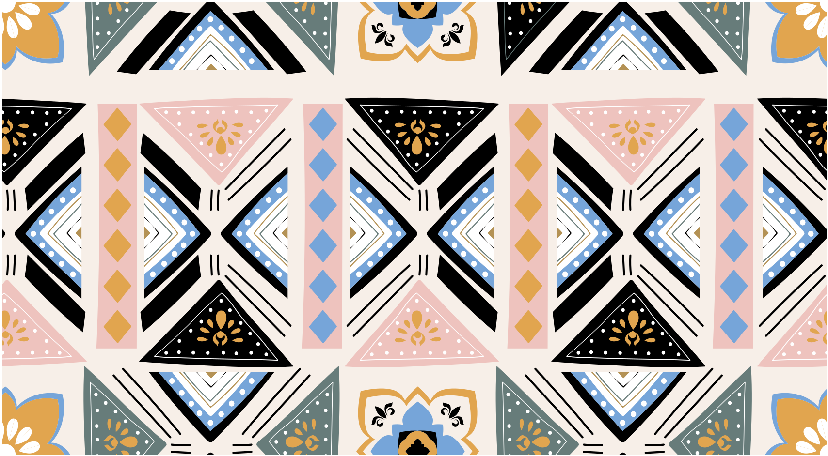 Geometrisch motief wandtapijt vinyl tapijt geometrisch - TenStickers