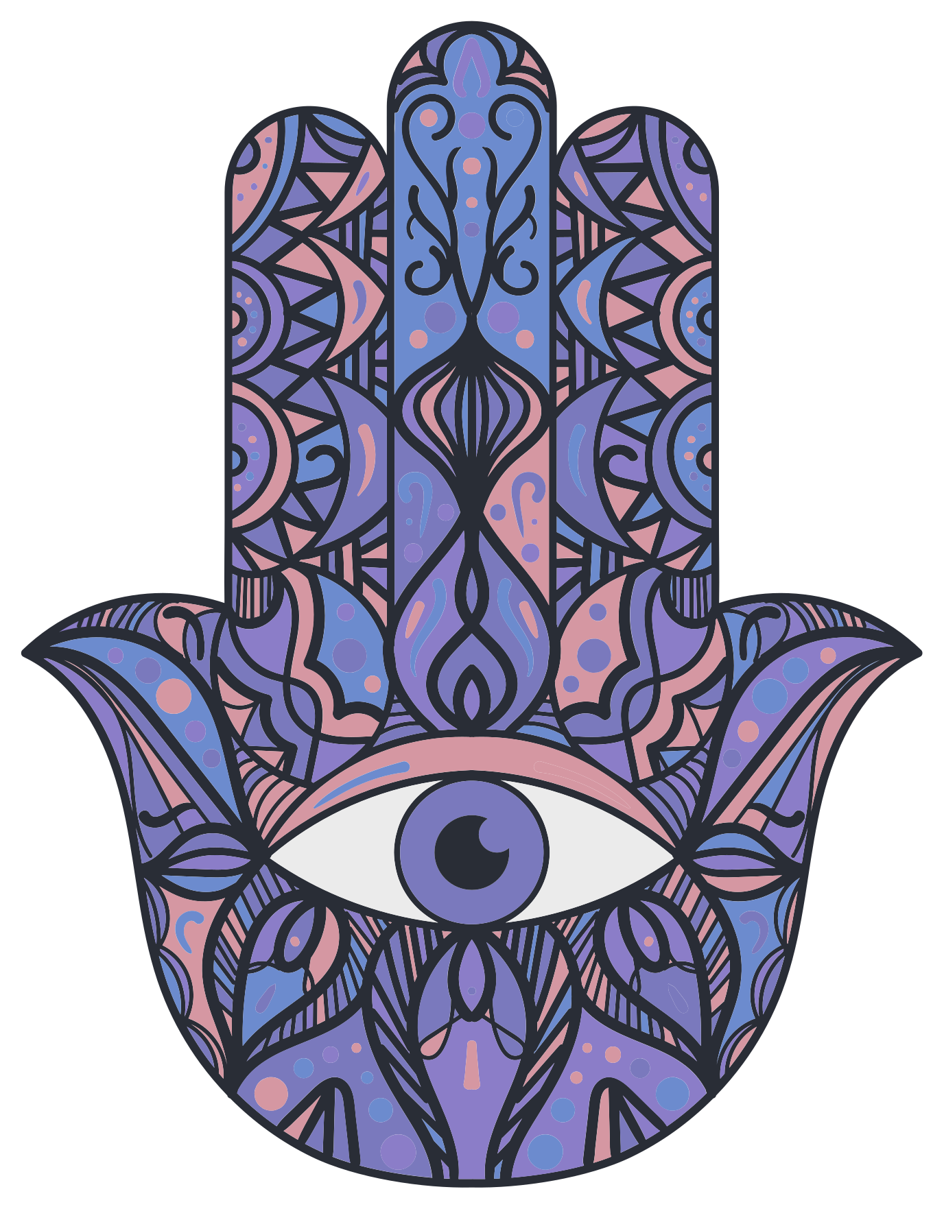 Hamsa handmotief vinyl tapijt mandala - TenStickers