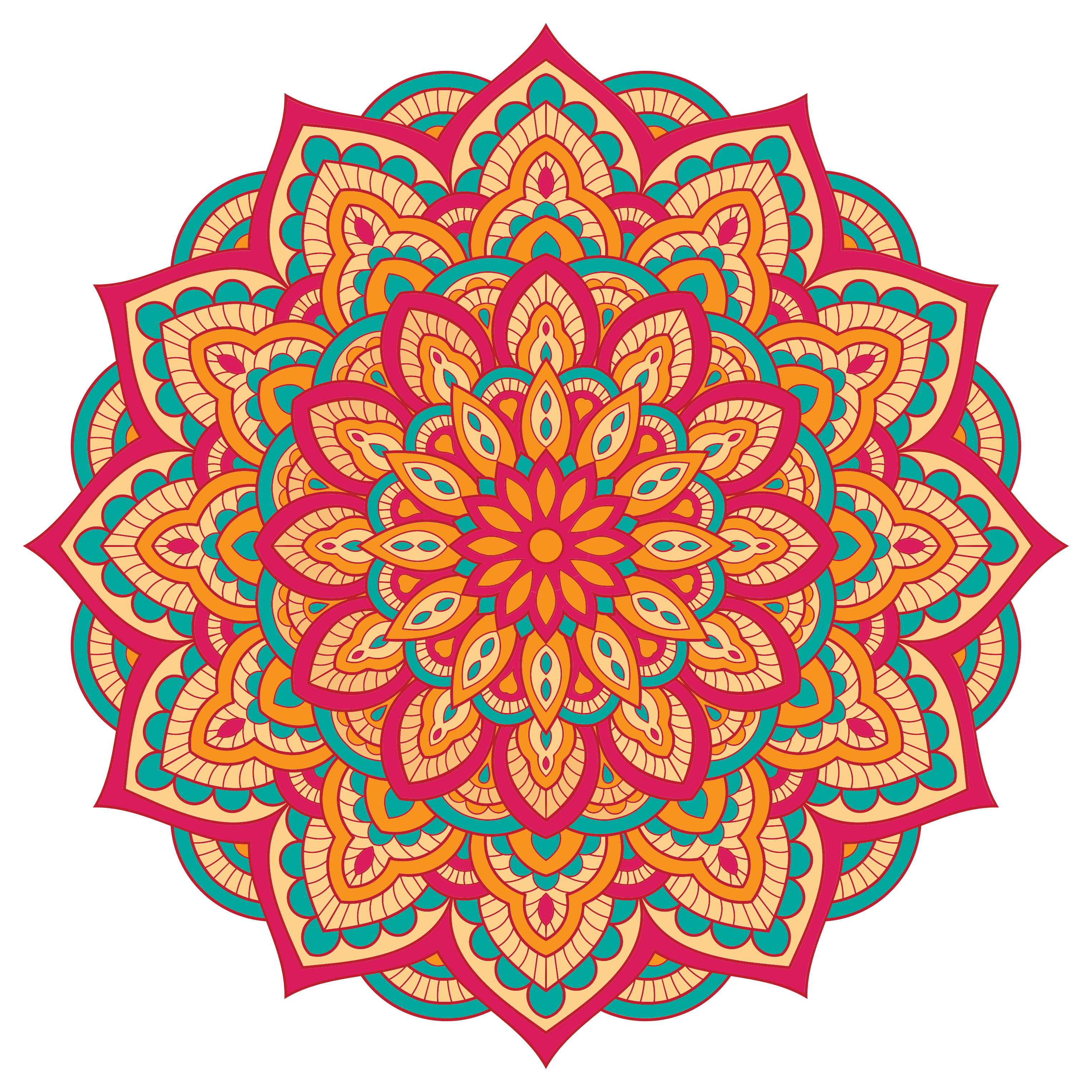 Mandala vinyl tapijt Kleurrijke mandala's - TenStickers