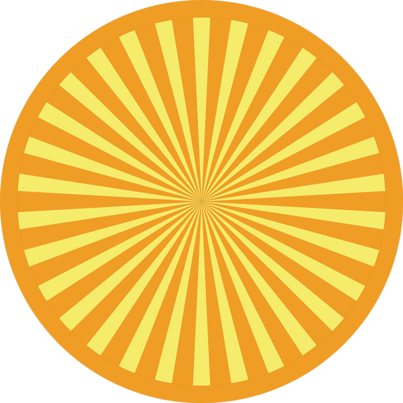 Zonnestraal cirkelvormige array vinyl tapijt met strepen - TenStickers