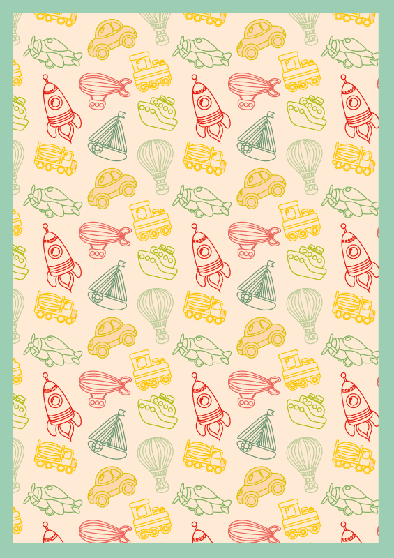 Speels transportpatroon vinyl tapijt kind - TenStickers