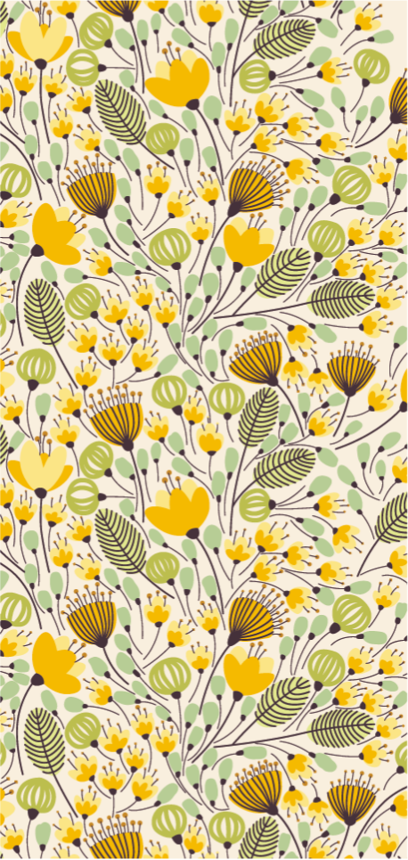 Botanisch bloemmotief vinyl tapijt bloemen en planten - TenStickers