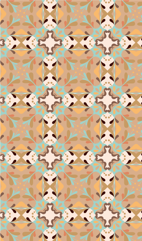 Vinyl vloerkleed mozaïek tegels - TenStickers