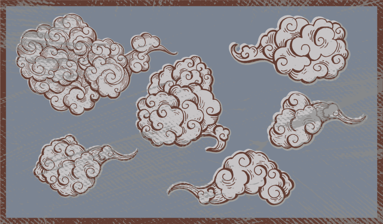 Sierlijke wolkenmotieven vinyl tapijt slaapkamer - TenStickers