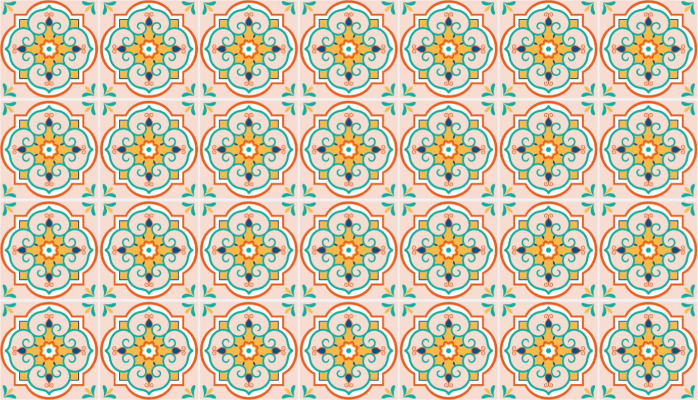 Motief met mozaïekpatroon vinyl tapijt tegels - TenStickers