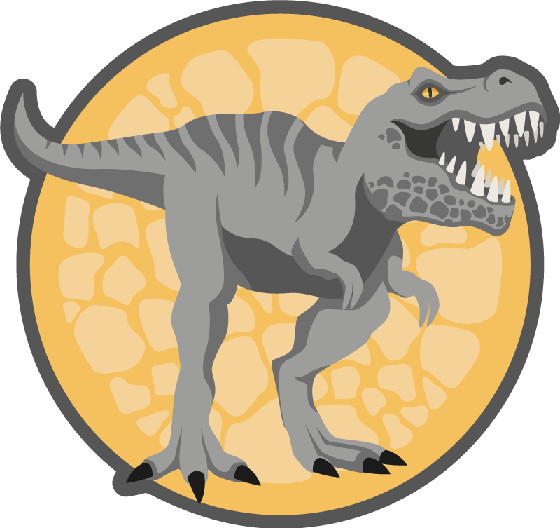 Dinosaurus circulair ontwerp vinyl tapijt kind - TenStickers