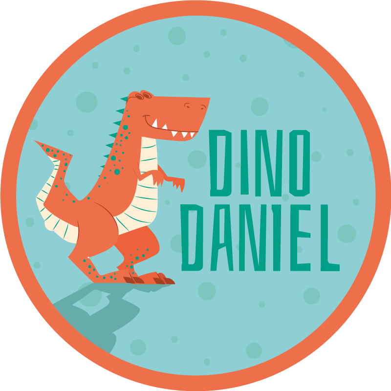Dinosaurus aanpasbare cirkel vinyl tapijt voor meer kinderen - TenStickers