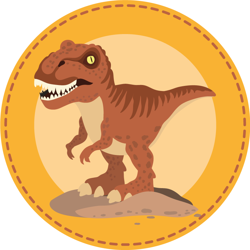 Rond vloerkleed met dinosaurussen vinyl tapijt kind - TenStickers