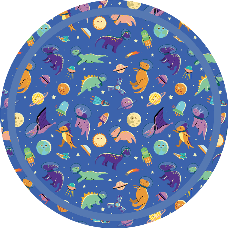 Ruimte dinosaurus rond vinyl tapijt kind - TenStickers