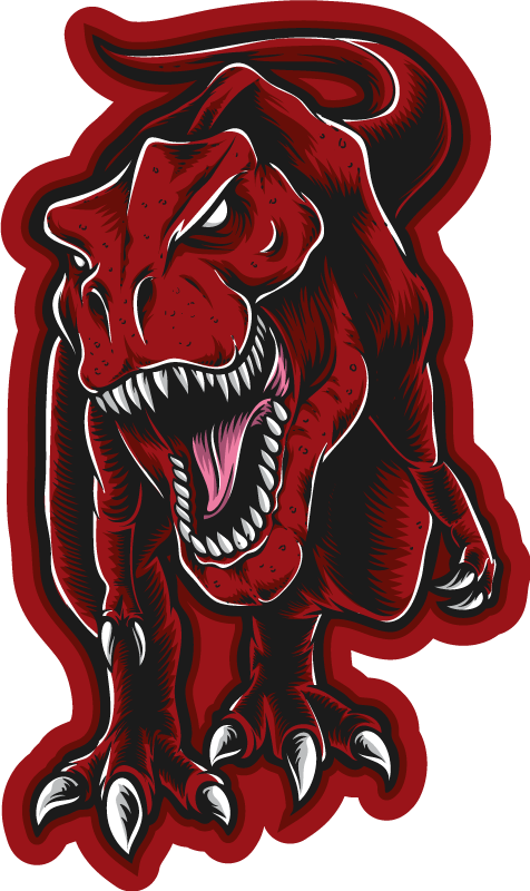 Woeste dinosaurus dieren vinyl tapijt - TenStickers