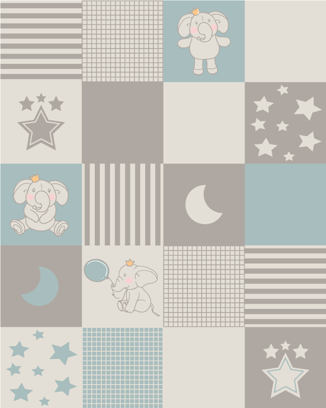 Patchwork kinderkamer vinyl tapijt baby - TenStickers