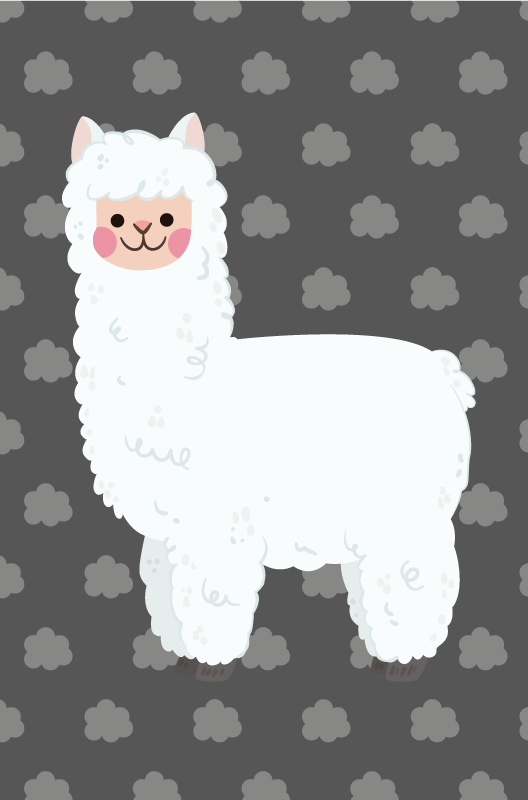 Speelse alpaca vorm vinyl tapijt voor meer kinderen - TenStickers