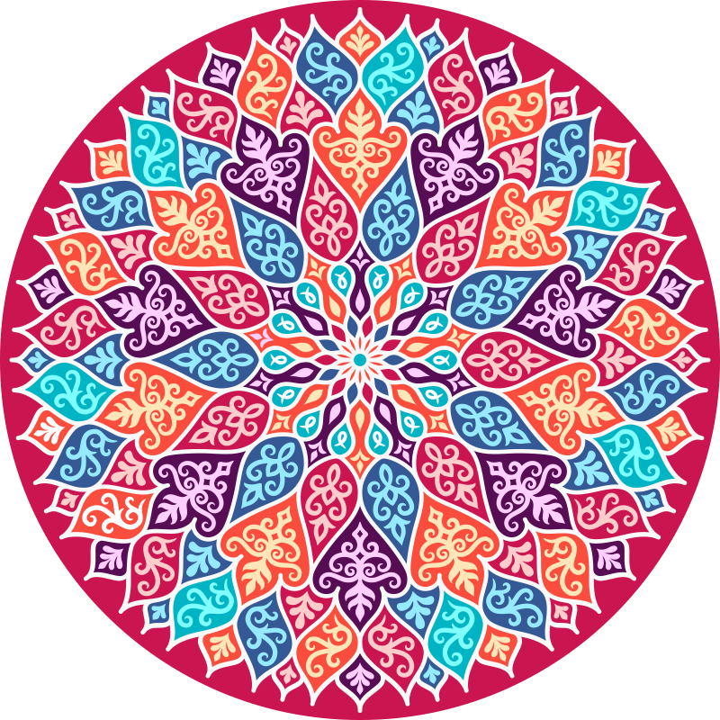 Kleurrijk mandalamotief vinyl tapijt mandala - TenStickers