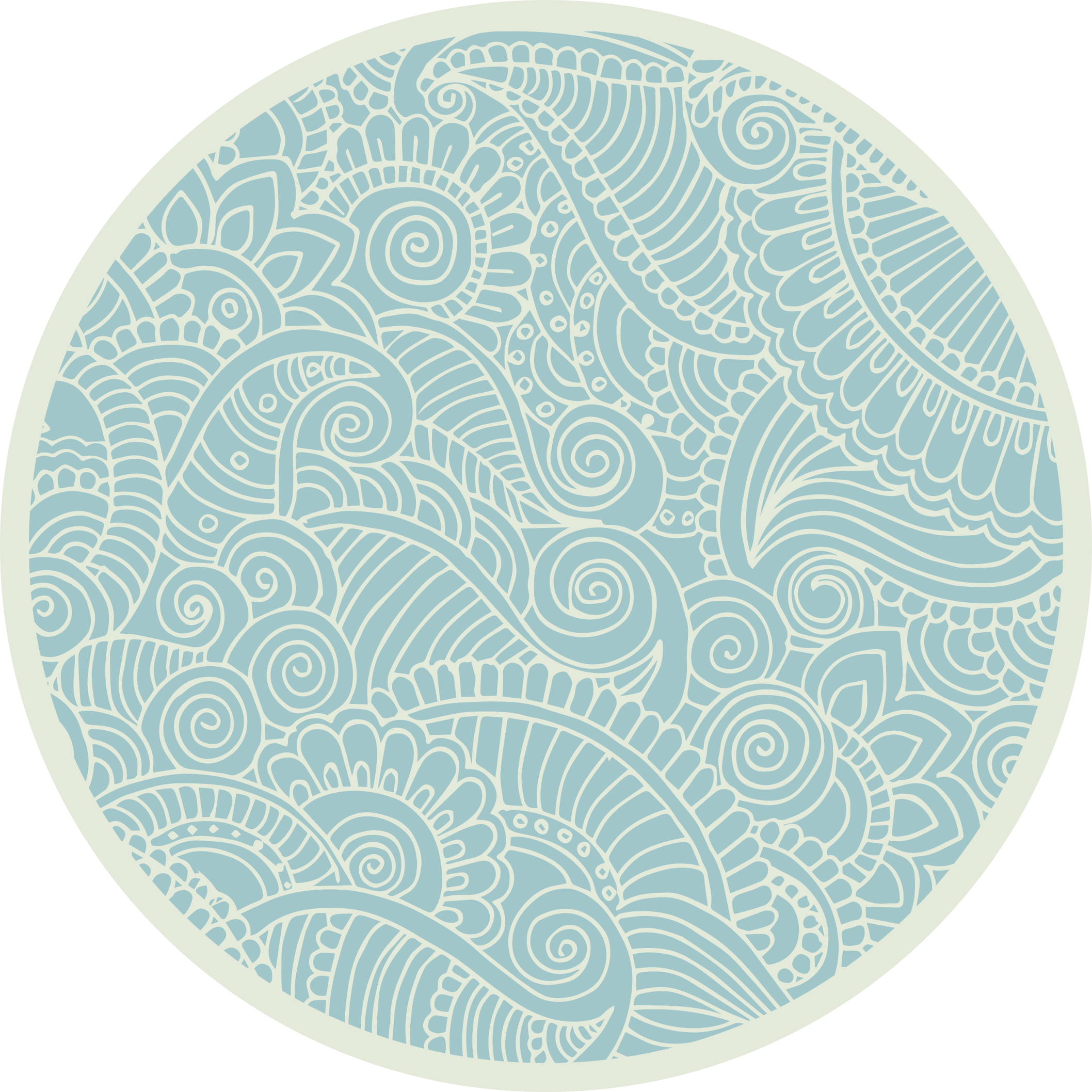 Draaiende mandala vinyl tapijt mandala - TenStickers