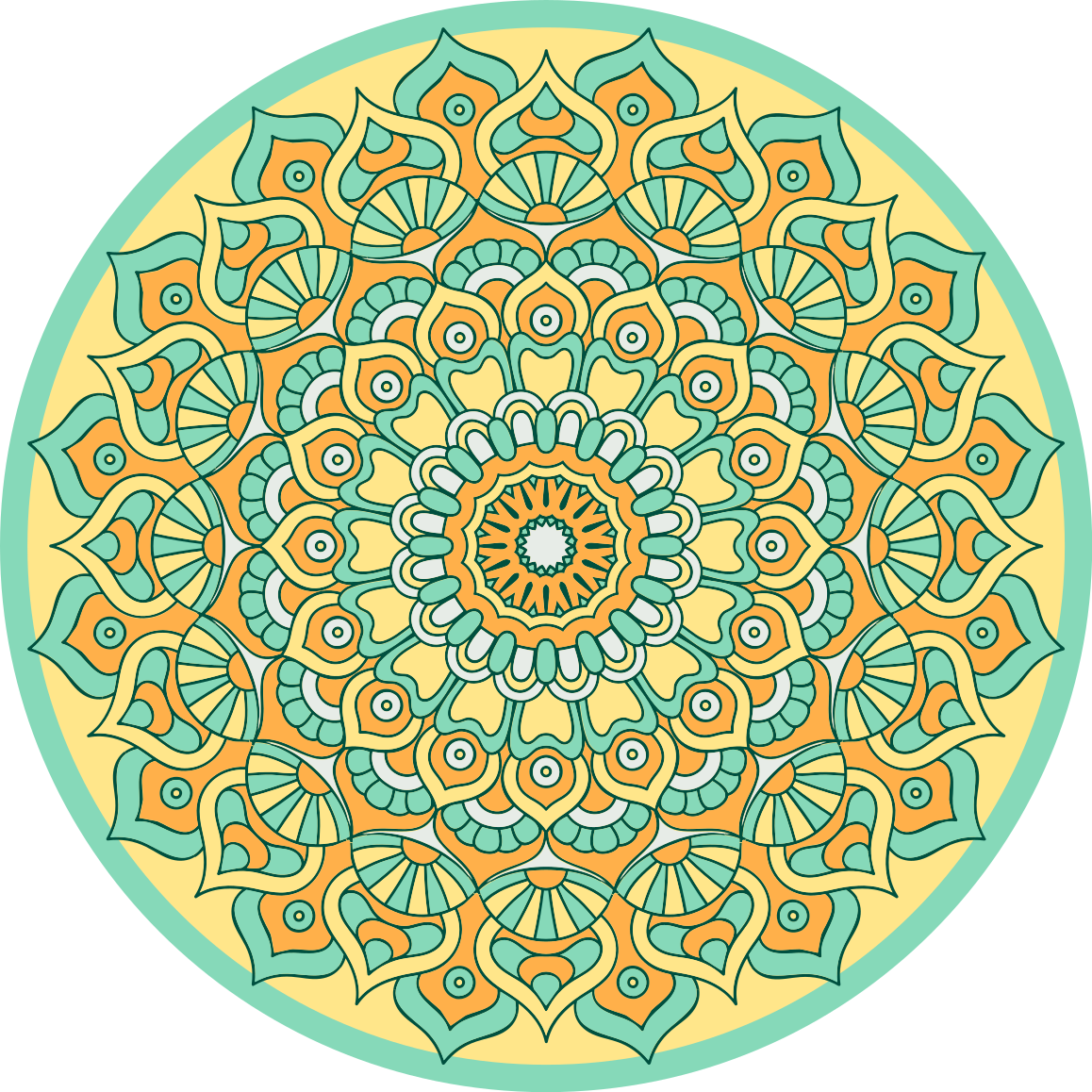 Vinyl tapijt mandala ronde vorm - TenStickers
