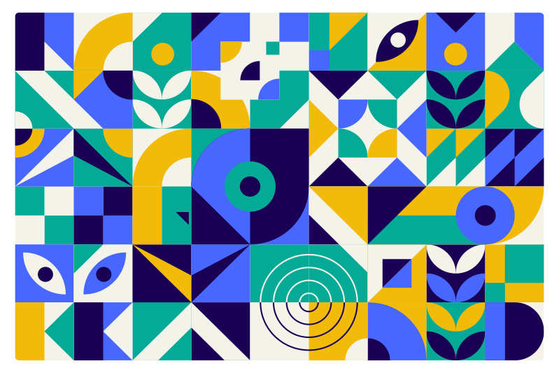 Vinyl tapijt geometrisch levendige geometrische patronen - TenStickers