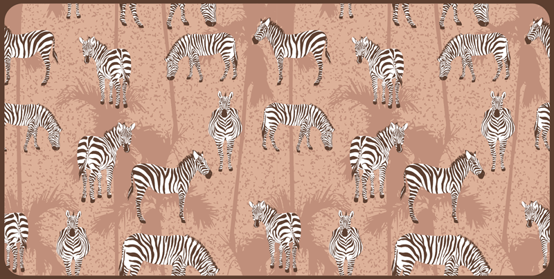 Zebra kudde patroon vinyl tapijt dierenprint - TenStickers