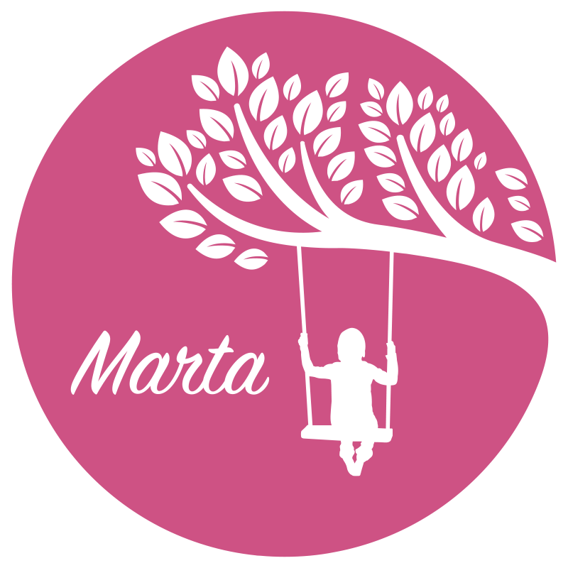 Gepersonaliseerde schommel vinyl tapijt met naam - TenStickers