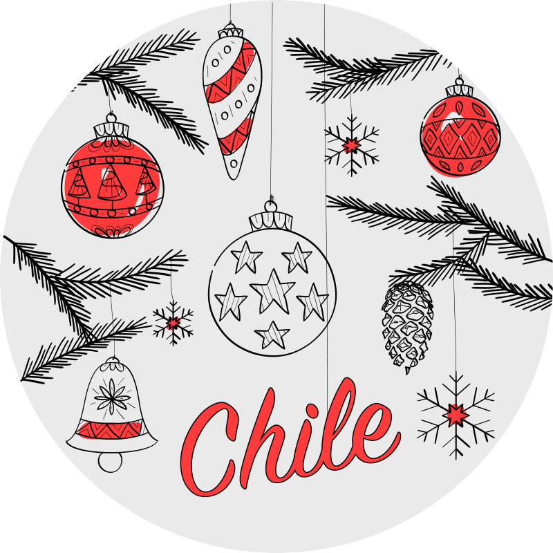 Chili kerstversiering vinyl tapijt kerstmis - TenStickers