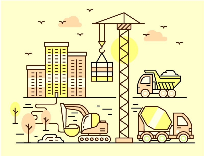 Stedelijke constructie vinyl tapijt voor meer kinderen - TenStickers