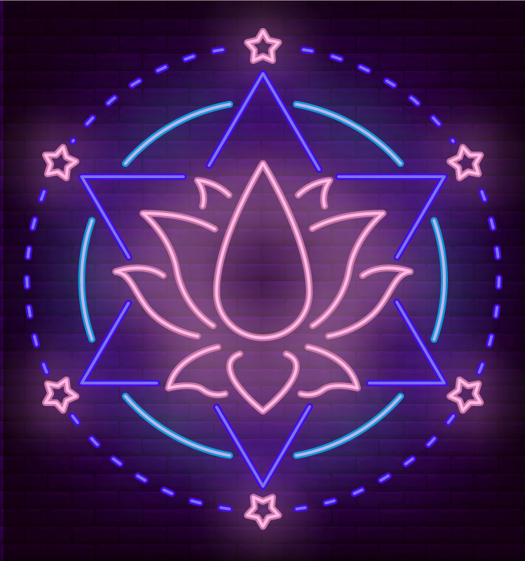 Vinyl tapijt mandala neon mandala patroon - TenStickers