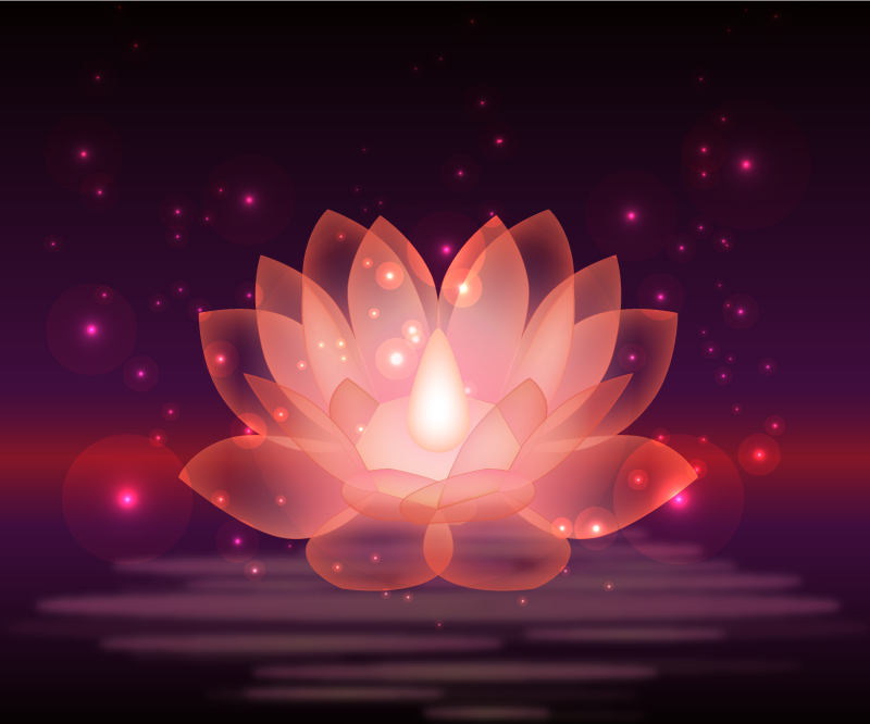 Kosmisch lotusontwerp vinyl tapijt mandala - TenStickers